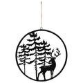 Cast Iron Reindeer in the Woods Silhouette Hanger